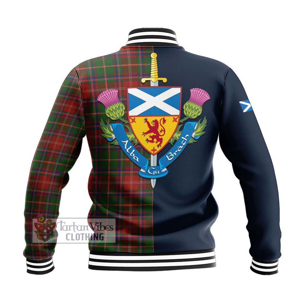 Tartan Vibes Clothing Somerville Tartan Baseball Jacket with Scottish Lion Royal Arm Half Style