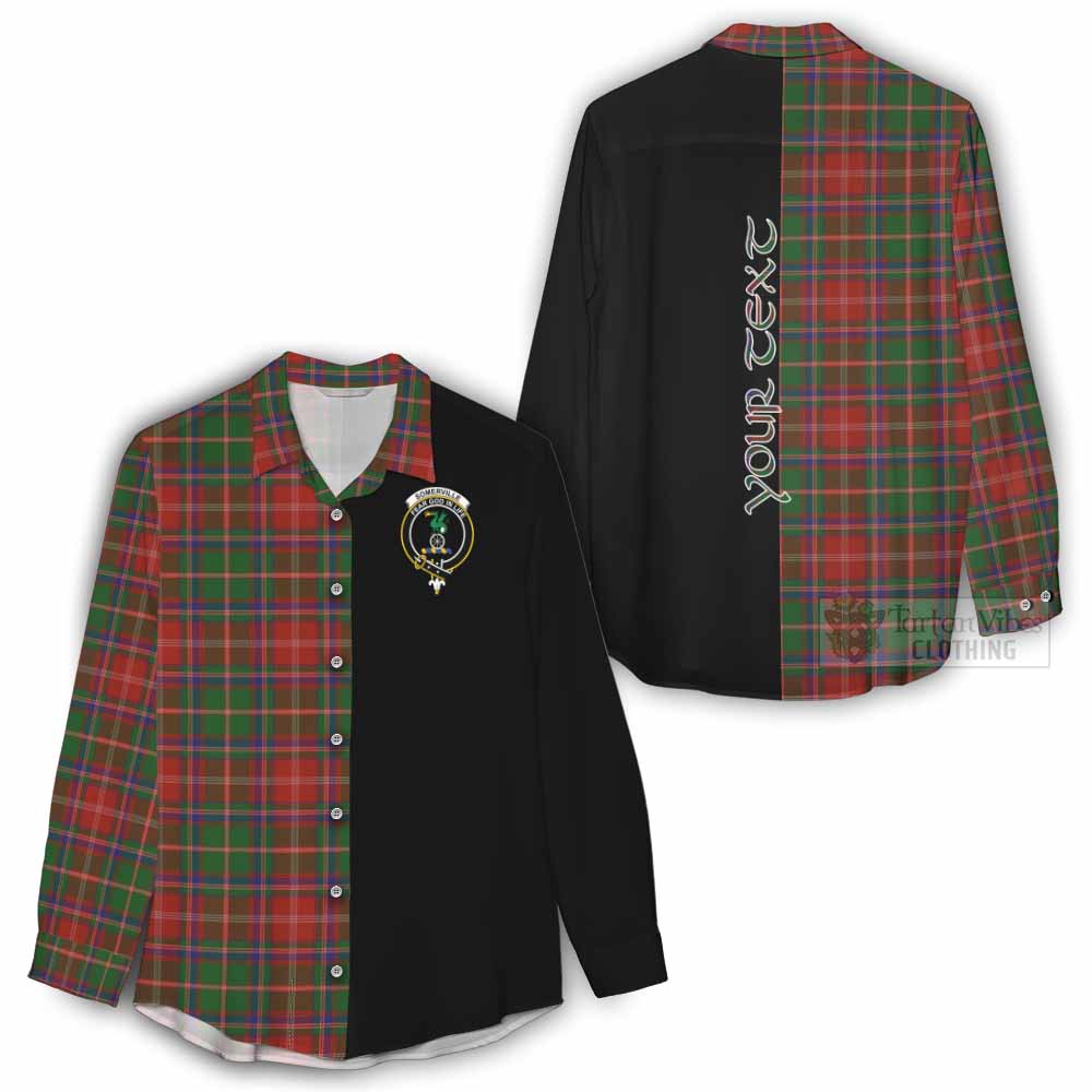 Tartan Vibes Clothing Somerville Tartan Women's Casual Shirt with Family Crest and Half Of Me Style