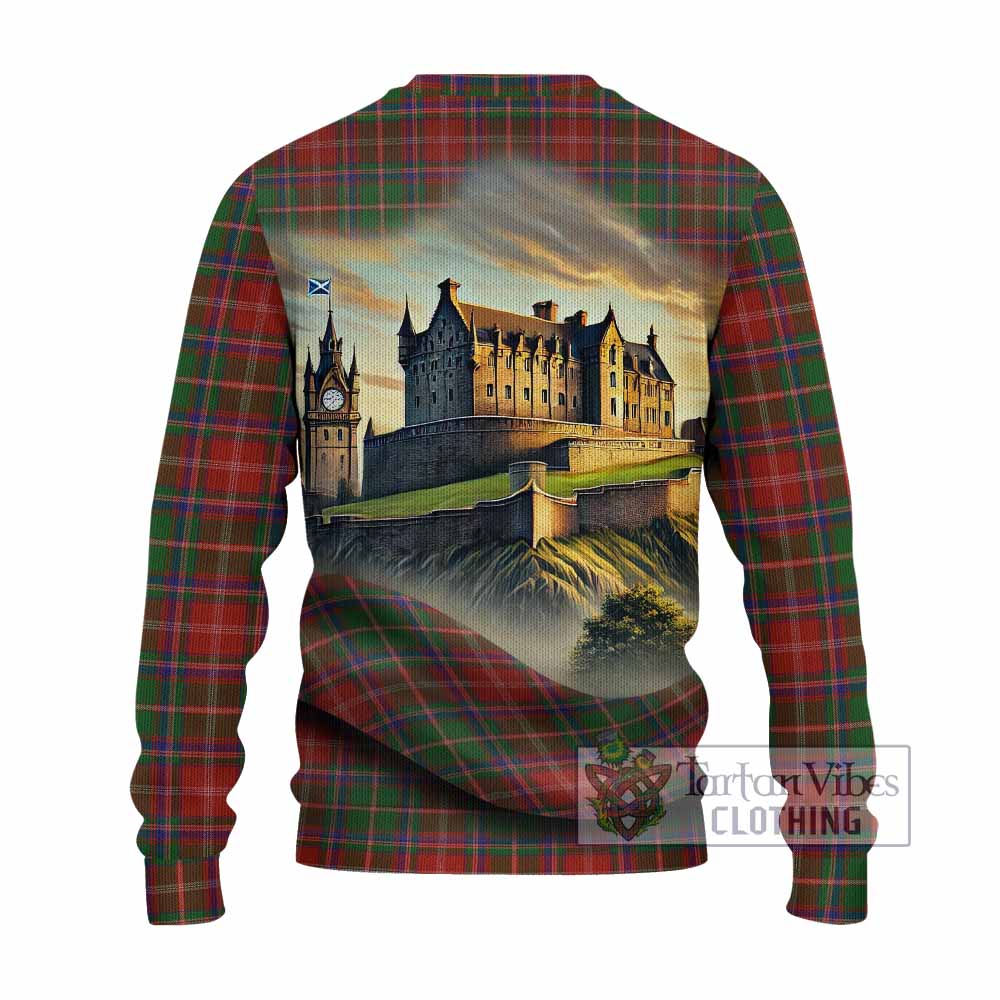 Somerville Tartan Family Crest Knitted Sweater with Scottish Ancient Castle Style - Tartan Vibes Clothing