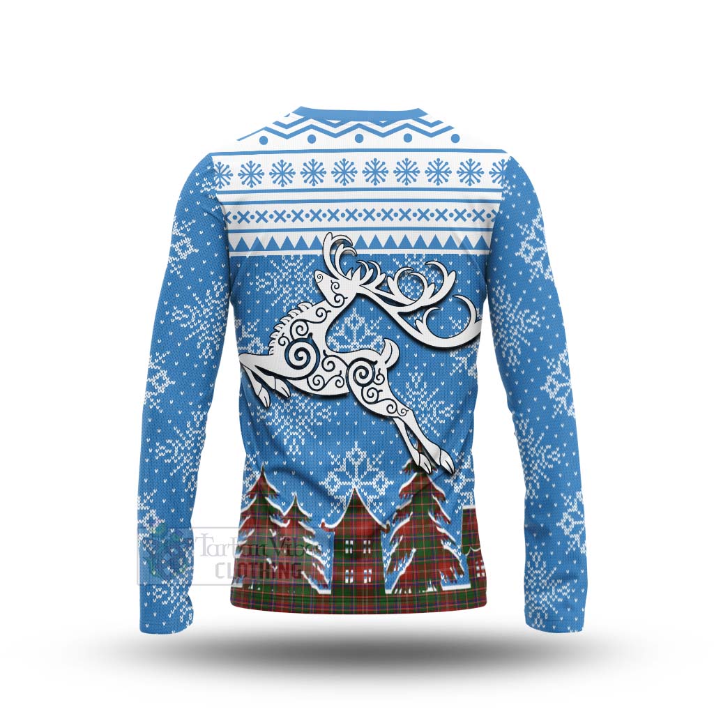 Tartan Vibes Clothing Somerville Clan Christmas Long Sleeve T-Shirt Celtic Reindeer Style