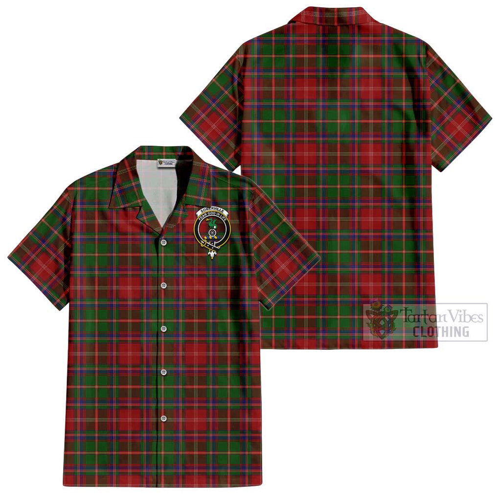 Somerville Tartan Cotton Hawaiian Shirt with Family Crest Kid - Tartan Vibes Clothing