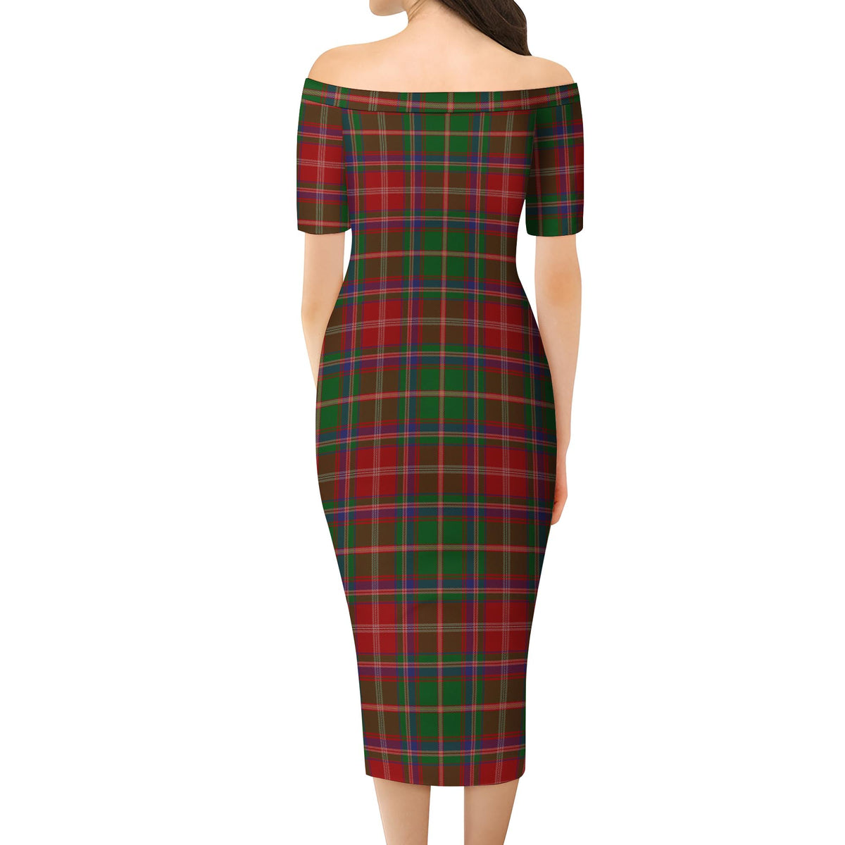 Somerville Tartan Off Shoulder Lady Dress - Tartan Vibes Clothing