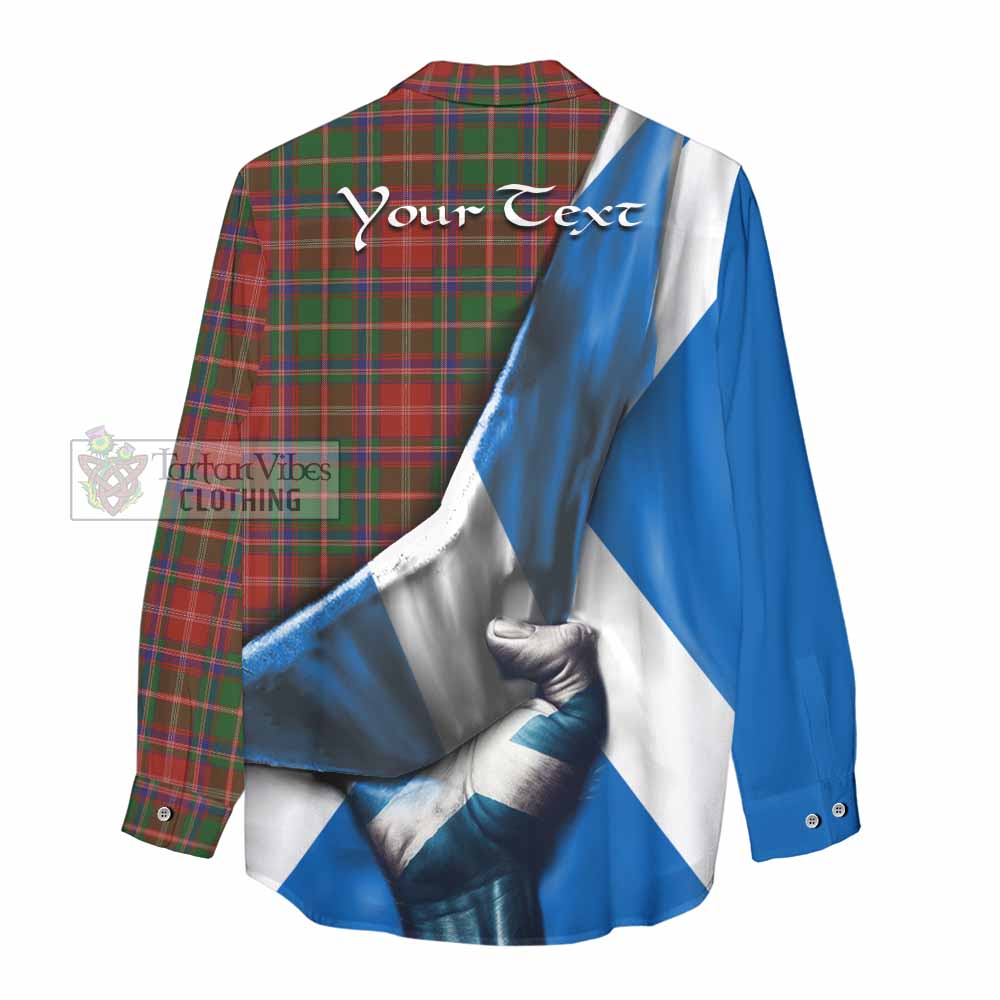 Tartan Vibes Clothing Somerville Tartan Women's Casual Shirt with Family Crest Scotland Patriotic Style