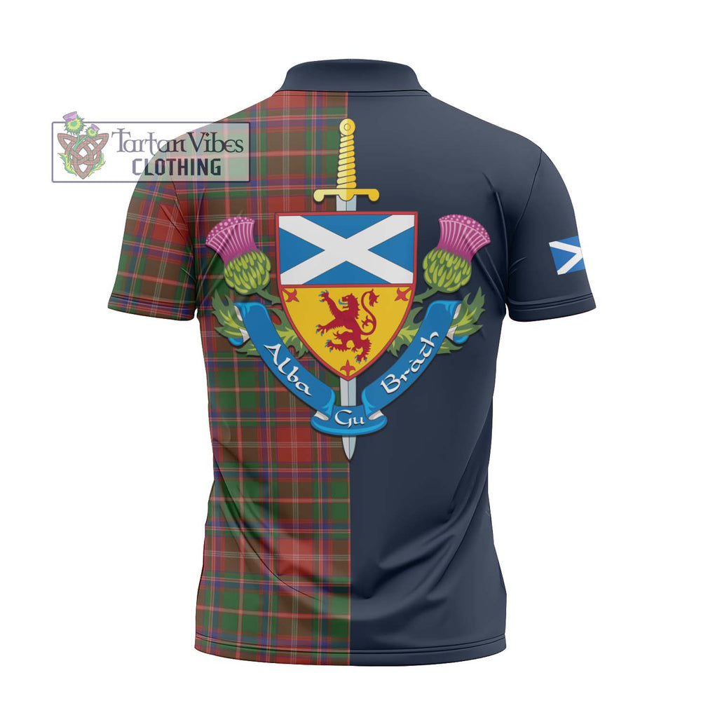 Tartan Vibes Clothing Somerville Tartan Zipper Polo Shirt with Scottish Lion Royal Arm Half Style