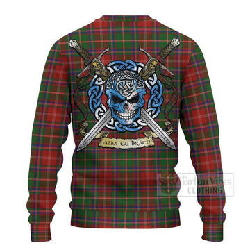 Somerville Tartan Ugly Sweater with Family Crest Celtic Skull Style