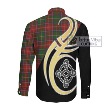 Somerville Tartan Long Sleeve Button Shirt with Family Crest and Celtic Symbol Style