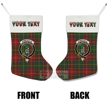 Somerville Tartan Family Crest Christmas Stocking with Personalized Text