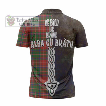 Somerville Tartan Family Crest Zipper Polo Shirt Alba Gu Brath Be Brave Lion Ancient Style - Tartan Vibes Clothing