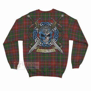 Somerville Tartan Sweatshirt with Family Crest Celtic Skull Style