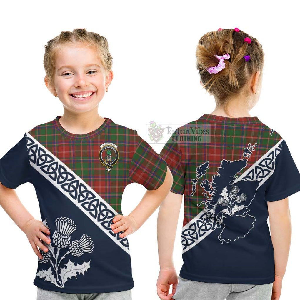 Somerville Tartan Kid T-Shirt Featuring Thistle and Scotland Map - Tartan Vibes Clothing
