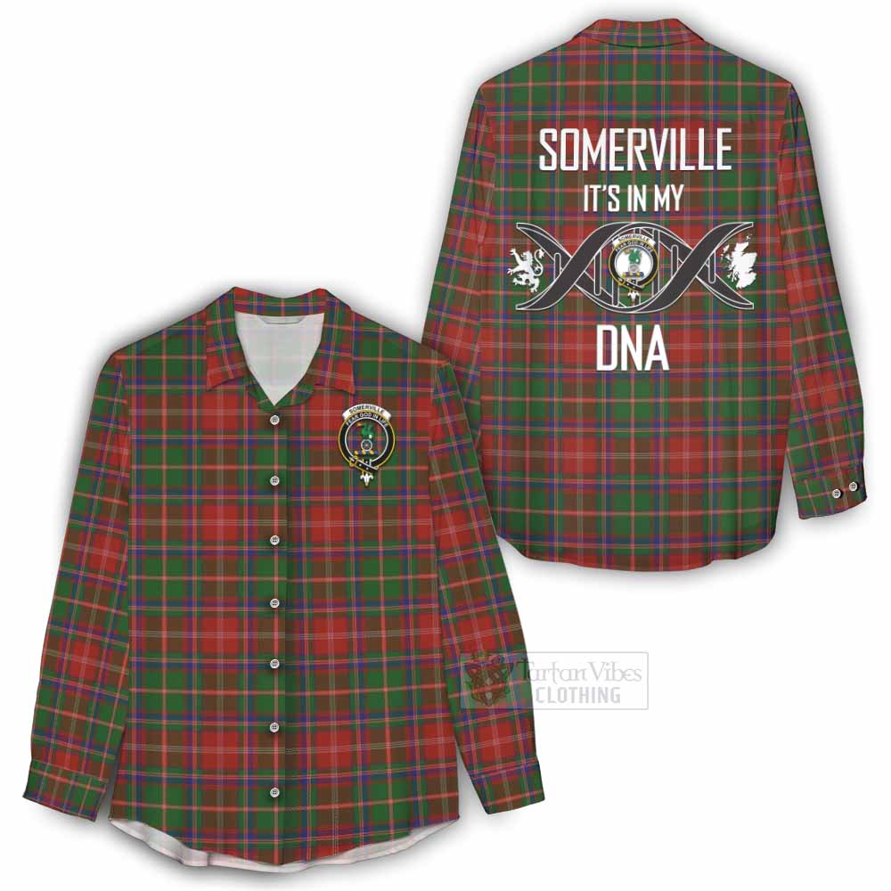 Tartan Vibes Clothing Somerville Tartan Women's Casual Shirt with Family Crest DNA In Me Style