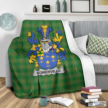 Somerville Irish Clan Tartan Blanket with Coat of Arms