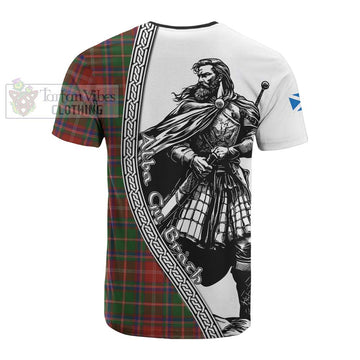 Somerville Tartan Clan Crest Cotton T-shirt with Highlander Warrior Celtic Style