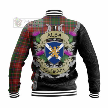 Somerville Tartan Family Crest Baseball Jacket Lion Rampant Royal Thistle Shield Celtic Inspired - Tartan Vibes Clothing