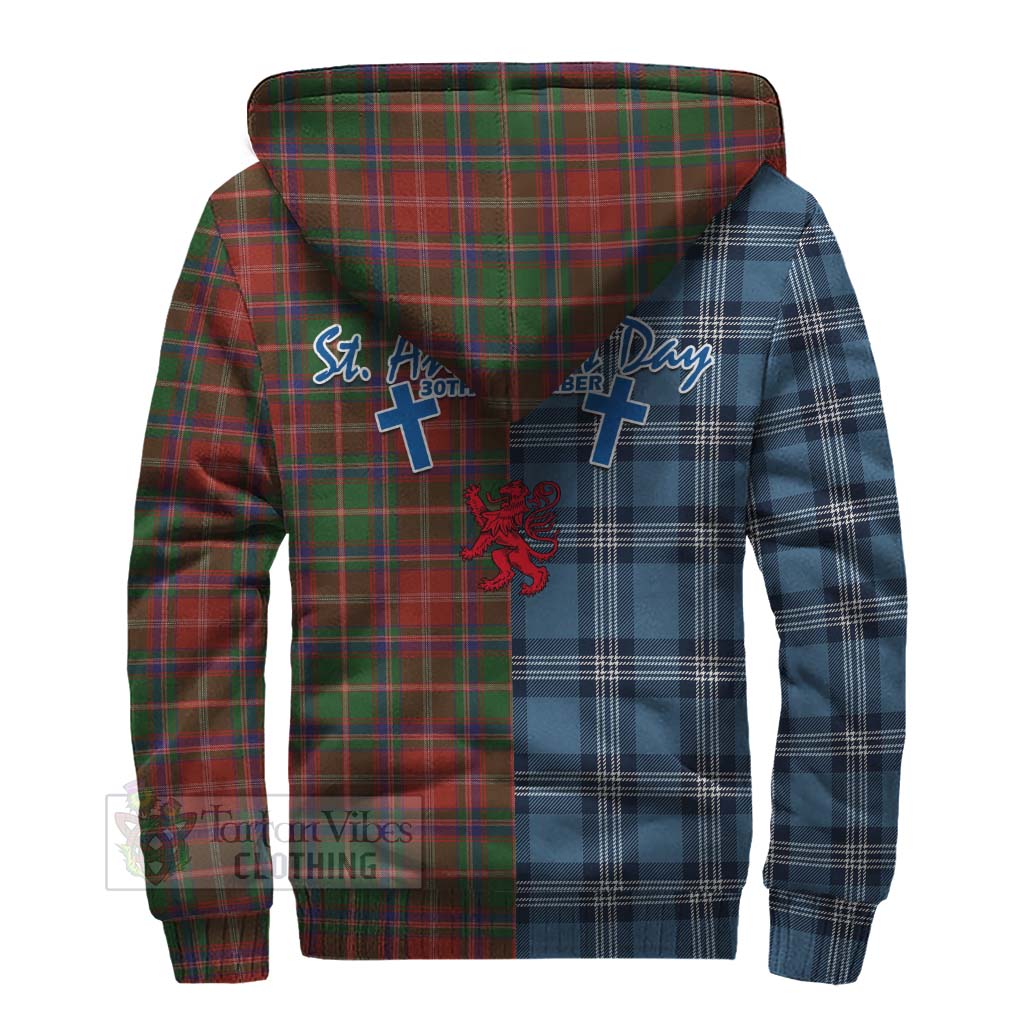 Tartan Vibes Clothing Somerville Tartan Sherpa Hoodie Happy St. Andrew's Day Half Tartan Style