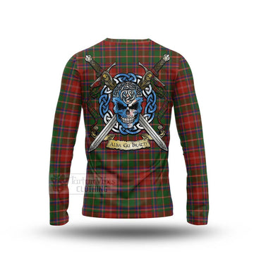 Somerville Tartan Long Sleeve T-Shirt with Family Crest Celtic Skull Style