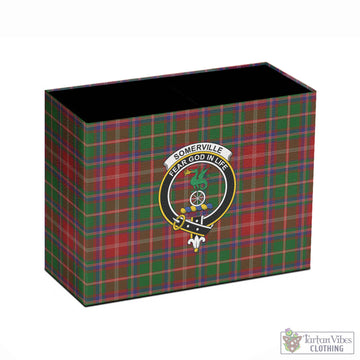 Somerville Tartan Pen Holder with Family Crest