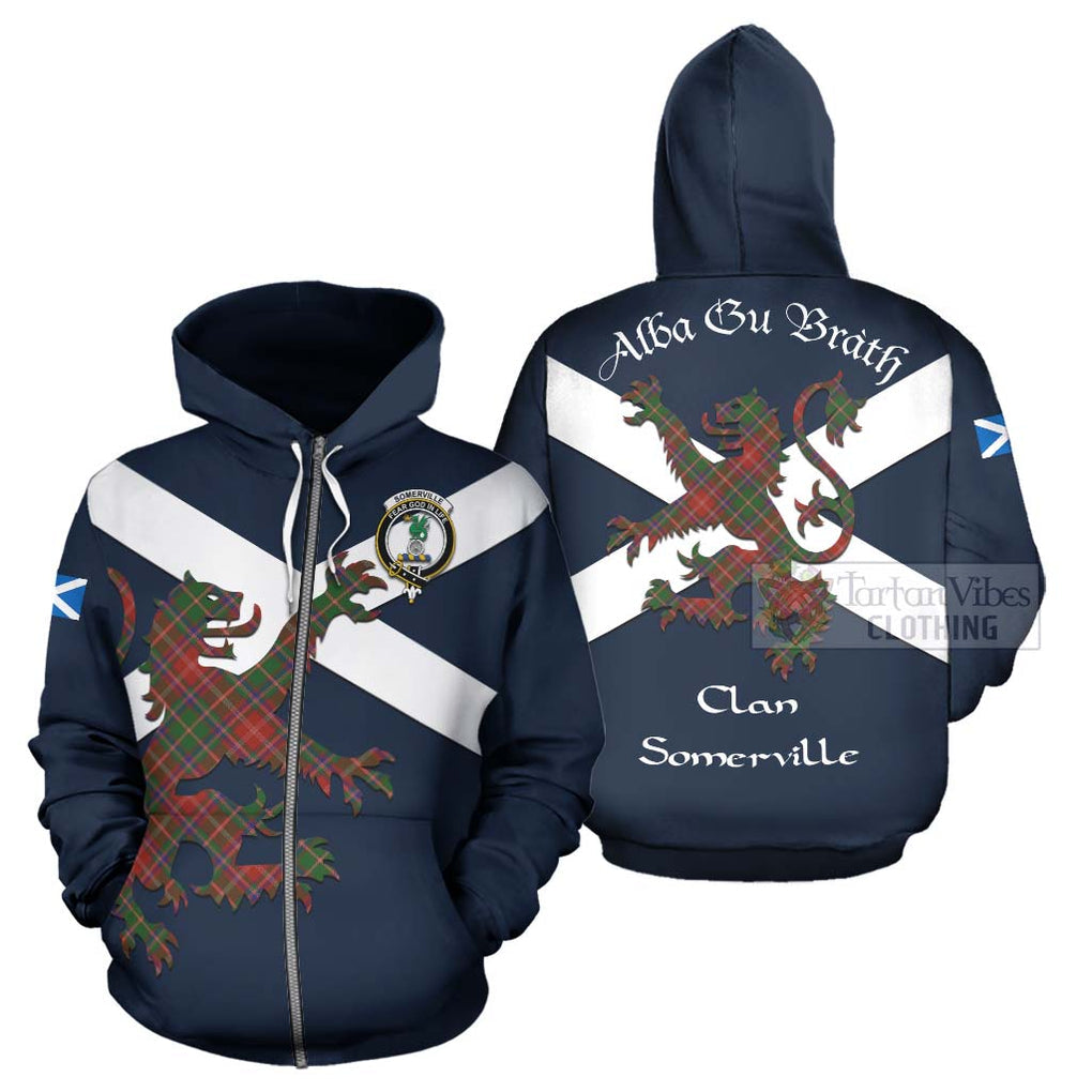 Tartan Vibes Clothing Somerville Tartan Lion Rampant Hoodie – Proudly Display Your Heritage with Alba Gu Brath and Clan Name