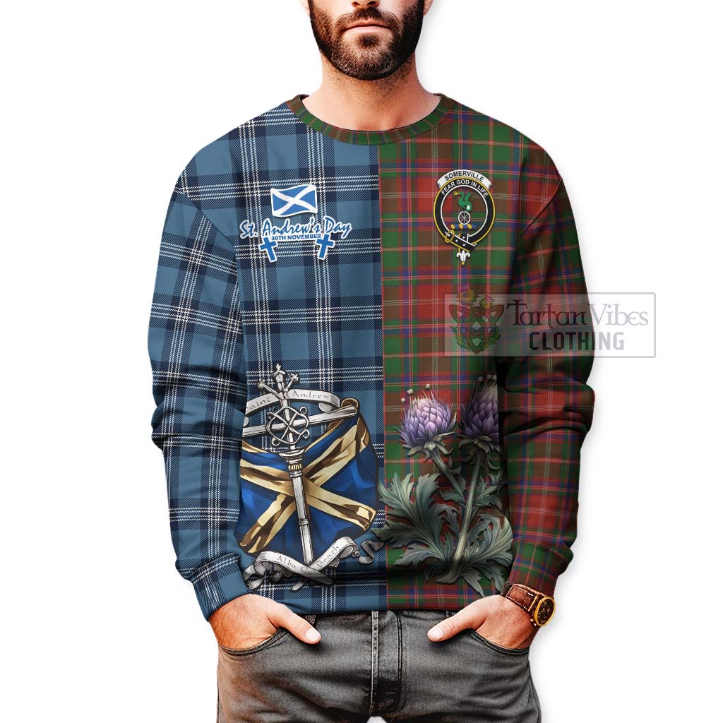 Tartan Vibes Clothing Somerville Tartan Sweatshirt Happy St. Andrew's Day Half Tartan Style