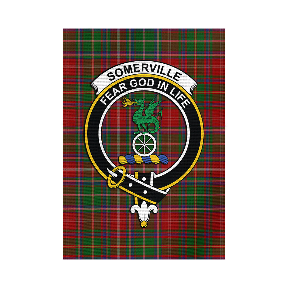 Somerville Tartan Flag with Family Crest - Tartan Vibes Clothing