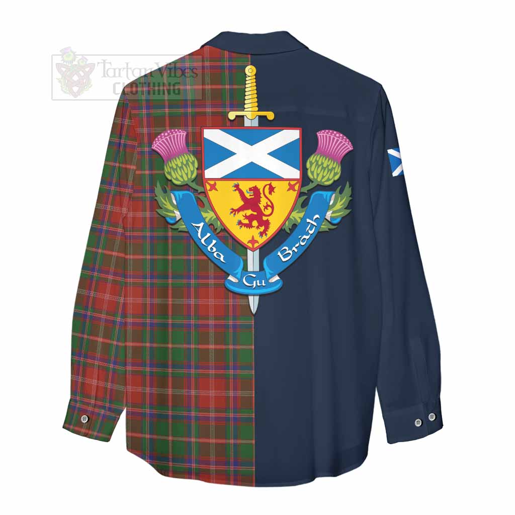 Tartan Vibes Clothing Somerville Tartan Women's Casual Shirt Alba with Scottish Lion Royal Arm Half Style