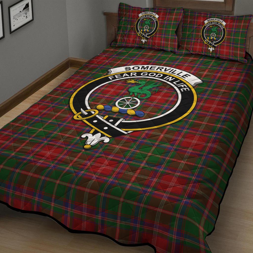 Somerville Tartan Quilt Bed Set with Family Crest - Tartan Vibes Clothing