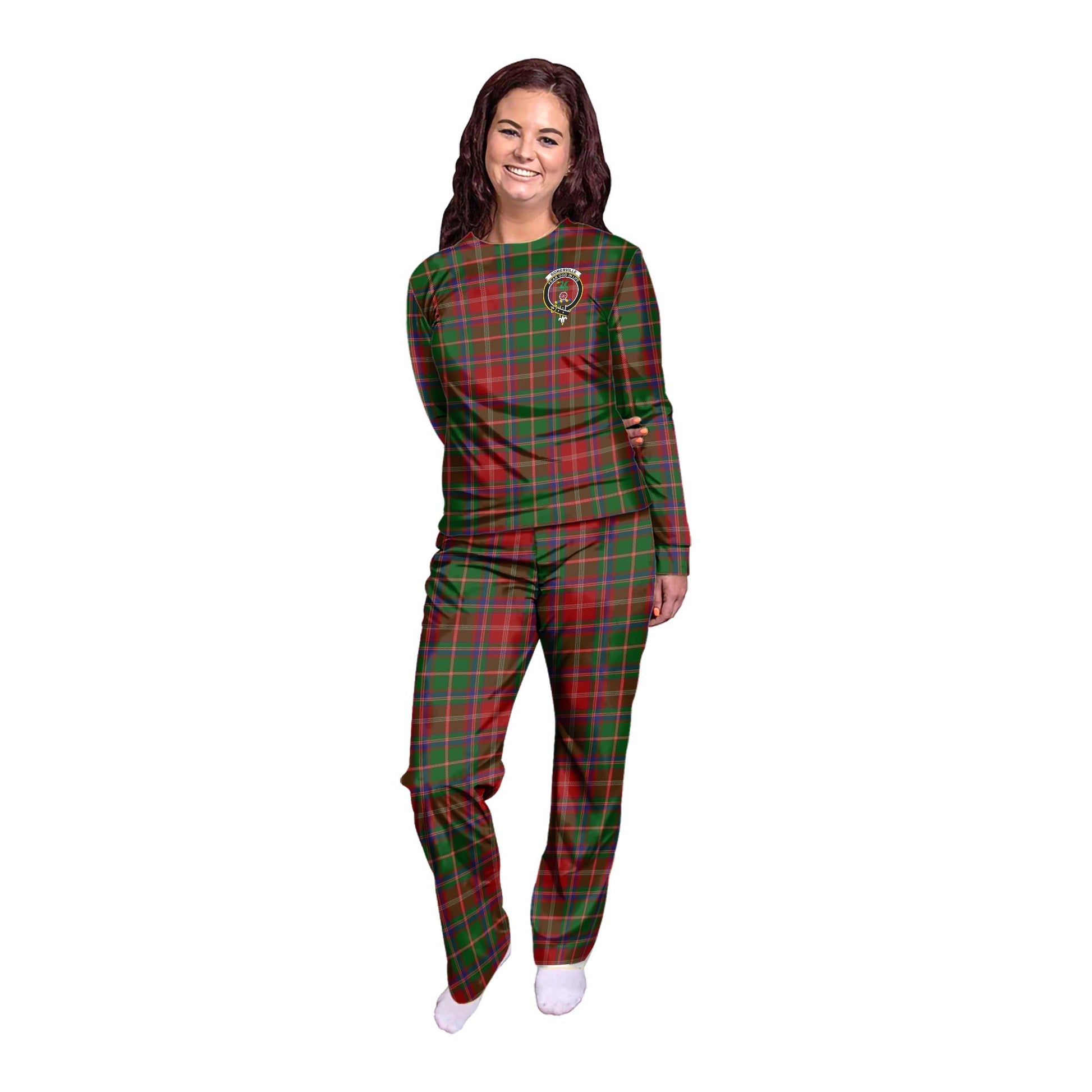 Somerville Tartan Pajamas Family Set with Family Crest - Tartanvibesclothing