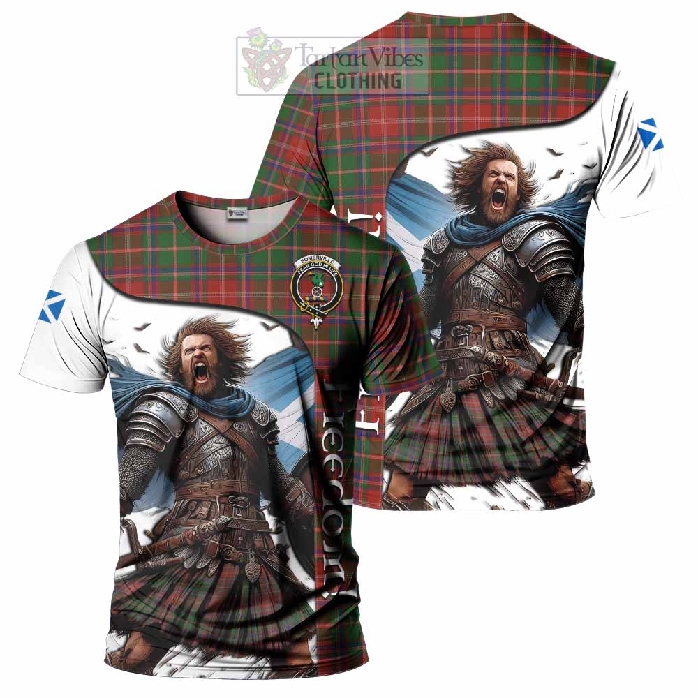 Somerville Crest Tartan T-Shirt Inspired by the Freedom of Scottish Warrior