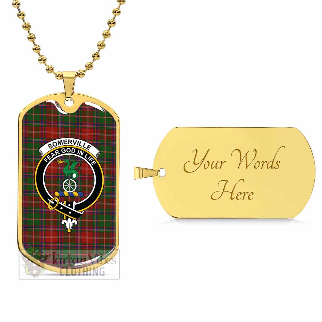 Tartan Vibes Clothing Somerville Tartan Dog Tag Necklace with Family Crest