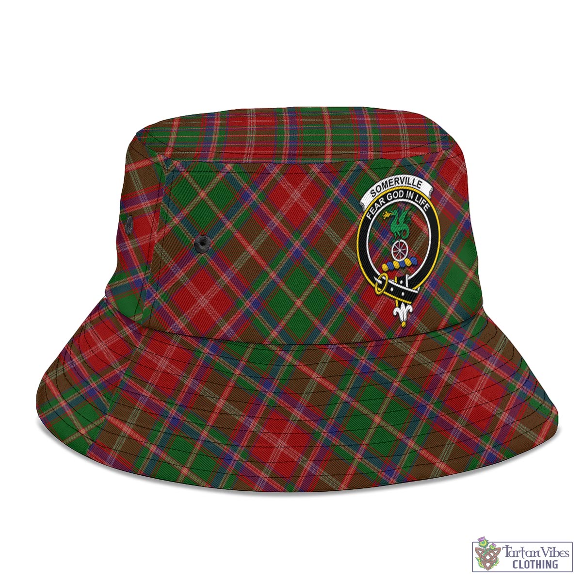 Tartan Vibes Clothing Somerville Tartan Bucket Hat with Family Crest