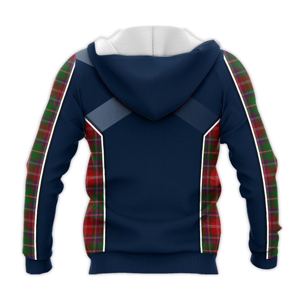 Tartan Vibes Clothing Somerville Tartan Knitted Hoodie with Family Crest and Scottish Thistle Vibes Sport Style