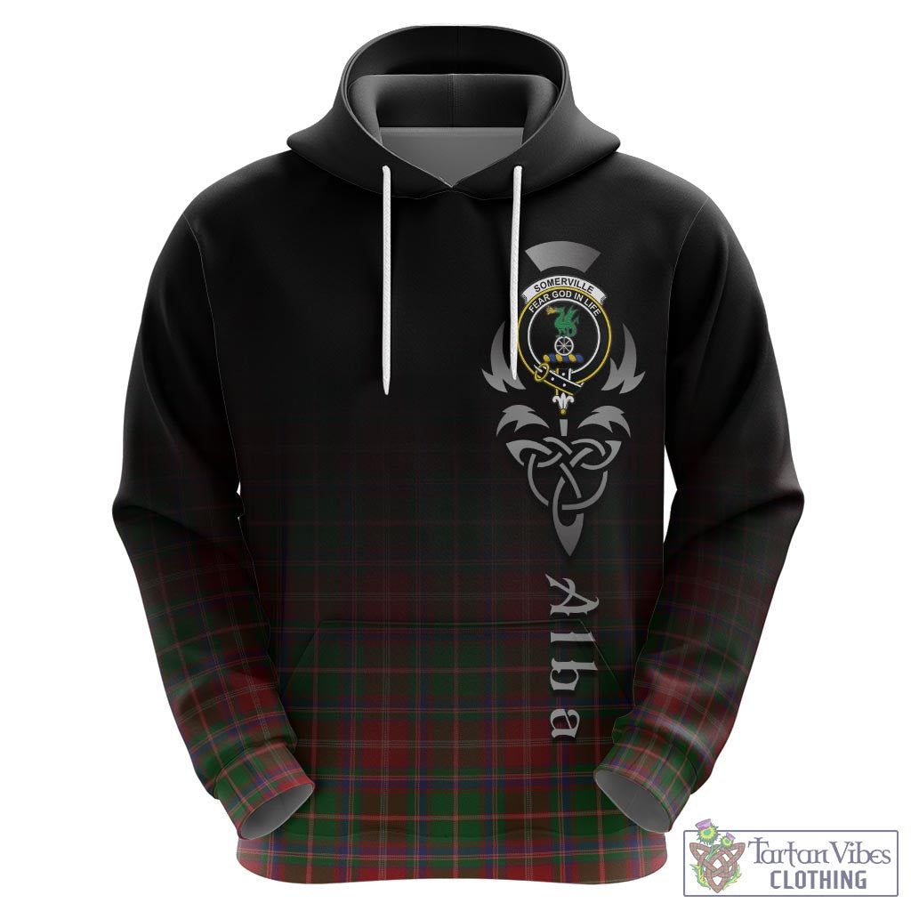 Tartan Vibes Clothing Somerville Tartan Hoodie Featuring Alba Gu Brath Family Crest Celtic Inspired