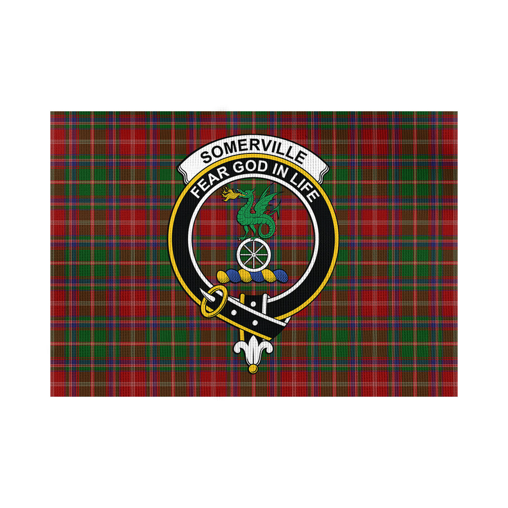 Somerville Tartan Flag with Family Crest - Tartan Vibes Clothing