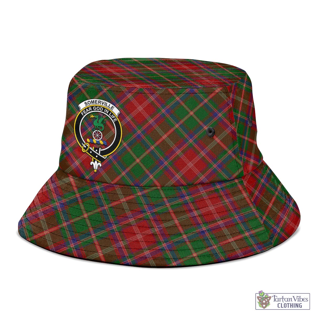 Tartan Vibes Clothing Somerville Tartan Bucket Hat with Family Crest