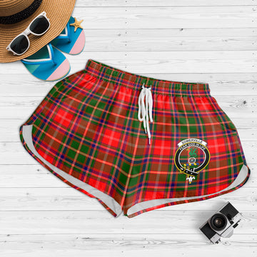 Somerville Modern Tartan Womens Shorts with Family Crest