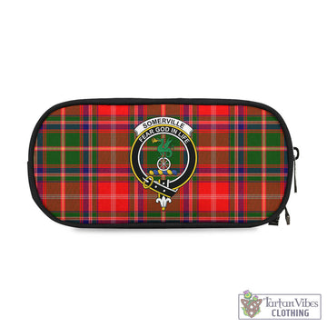 Somerville Modern Tartan Pen and Pencil Case with Family Crest