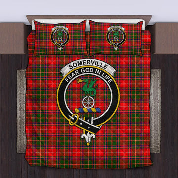 Somerville Modern Tartan Quilt Bed Set with Family Crest