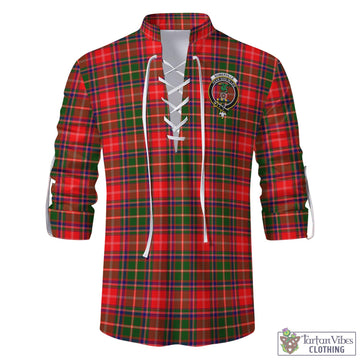 Somerville Modern Tartan Men's Scottish Traditional Jacobite Ghillie Kilt Shirt with Family Crest