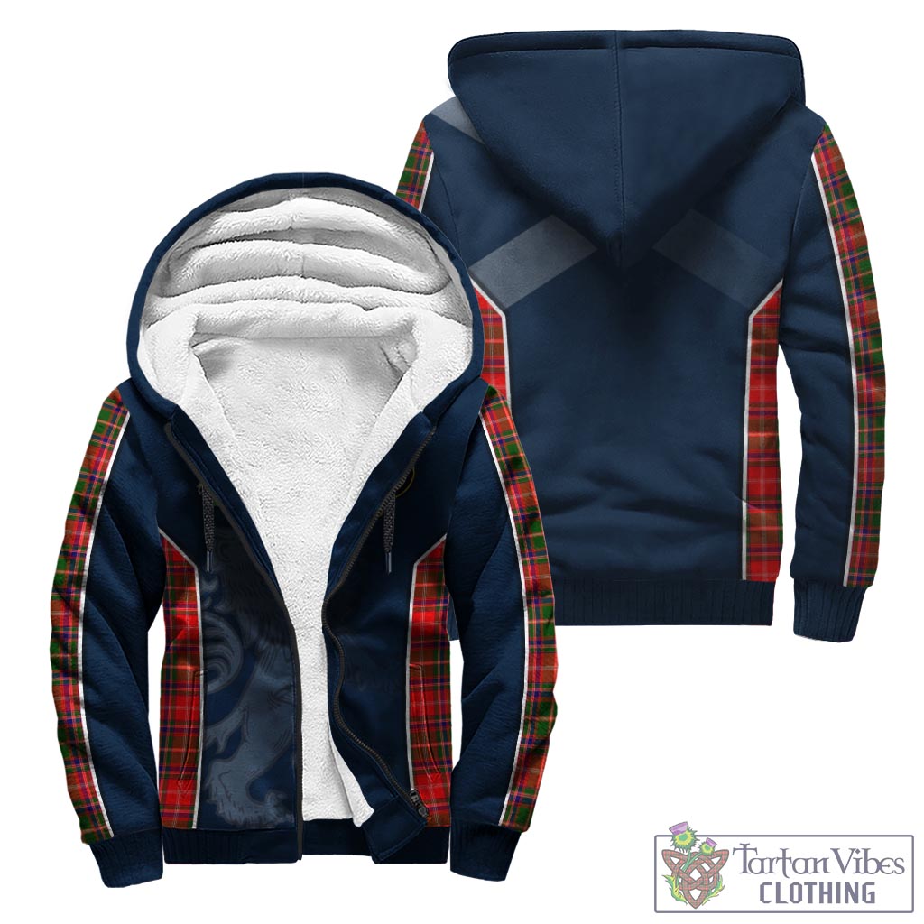 Tartan Vibes Clothing Somerville Modern Tartan Sherpa Hoodie with Family Crest and Lion Rampant Vibes Sport Style