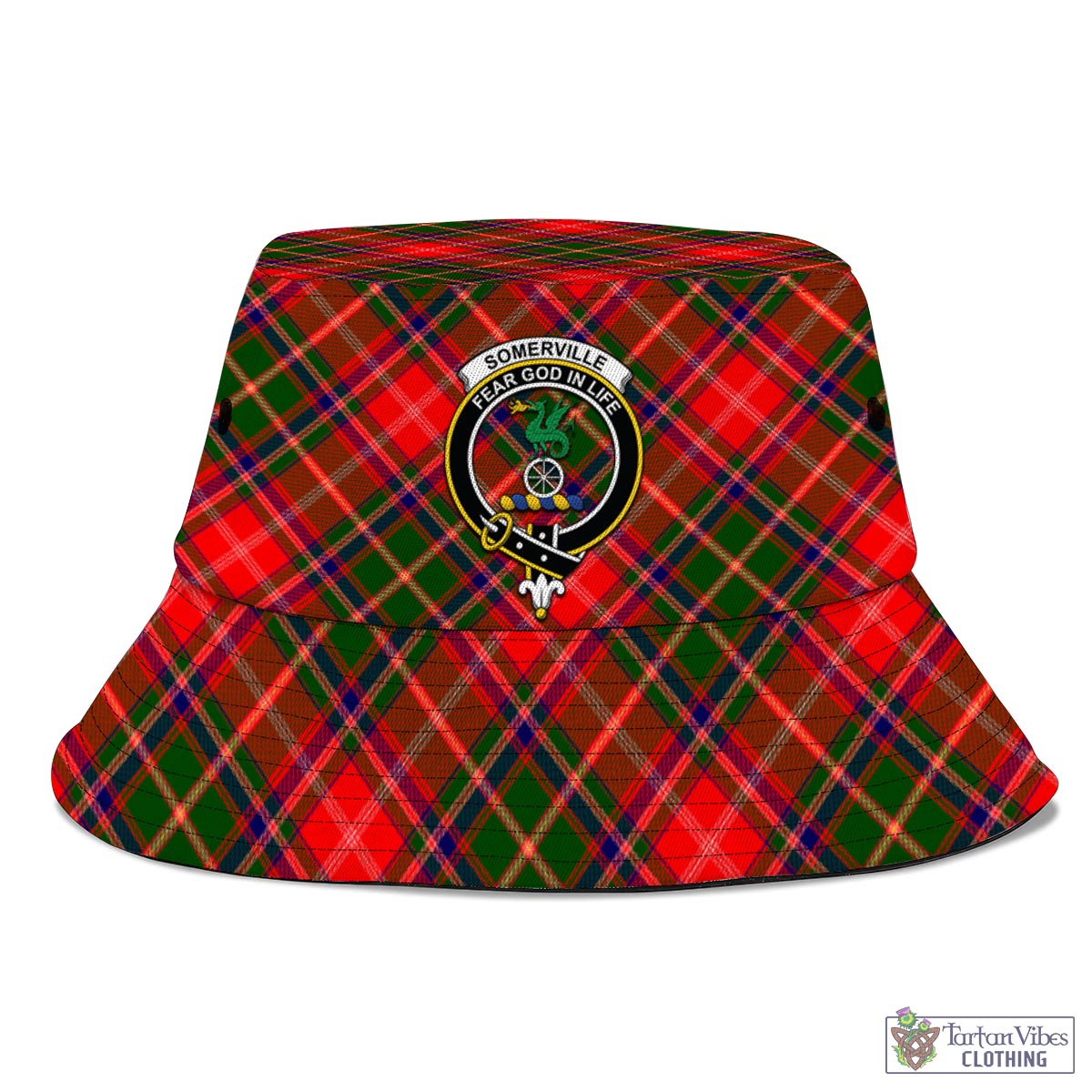 Tartan Vibes Clothing Somerville Modern Tartan Bucket Hat with Family Crest