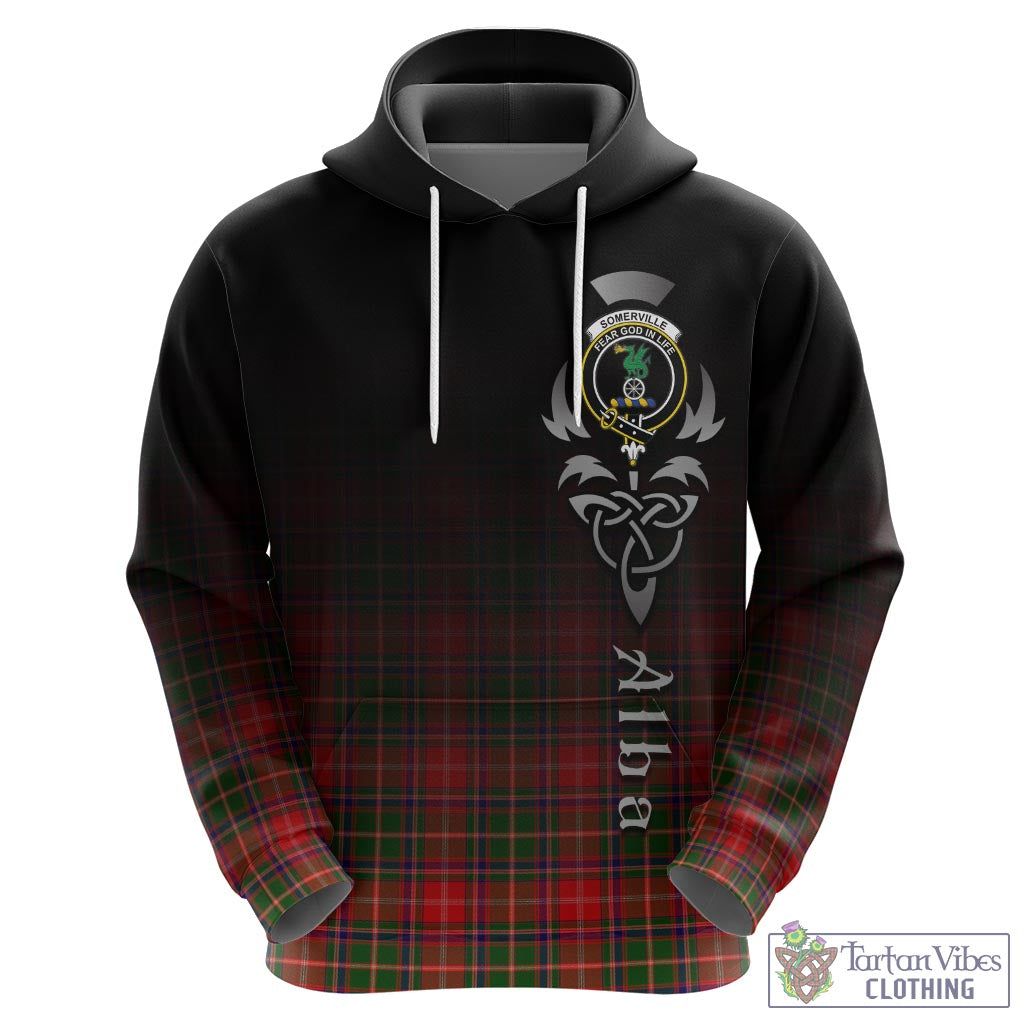 Tartan Vibes Clothing Somerville Modern Tartan Hoodie Featuring Alba Gu Brath Family Crest Celtic Inspired