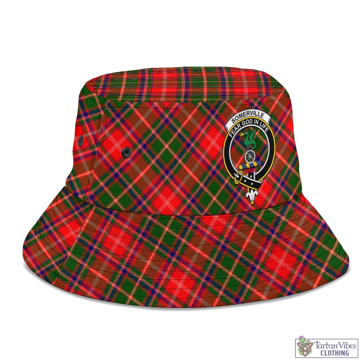 Tartan Vibes Clothing Somerville Modern Tartan Bucket Hat with Family Crest