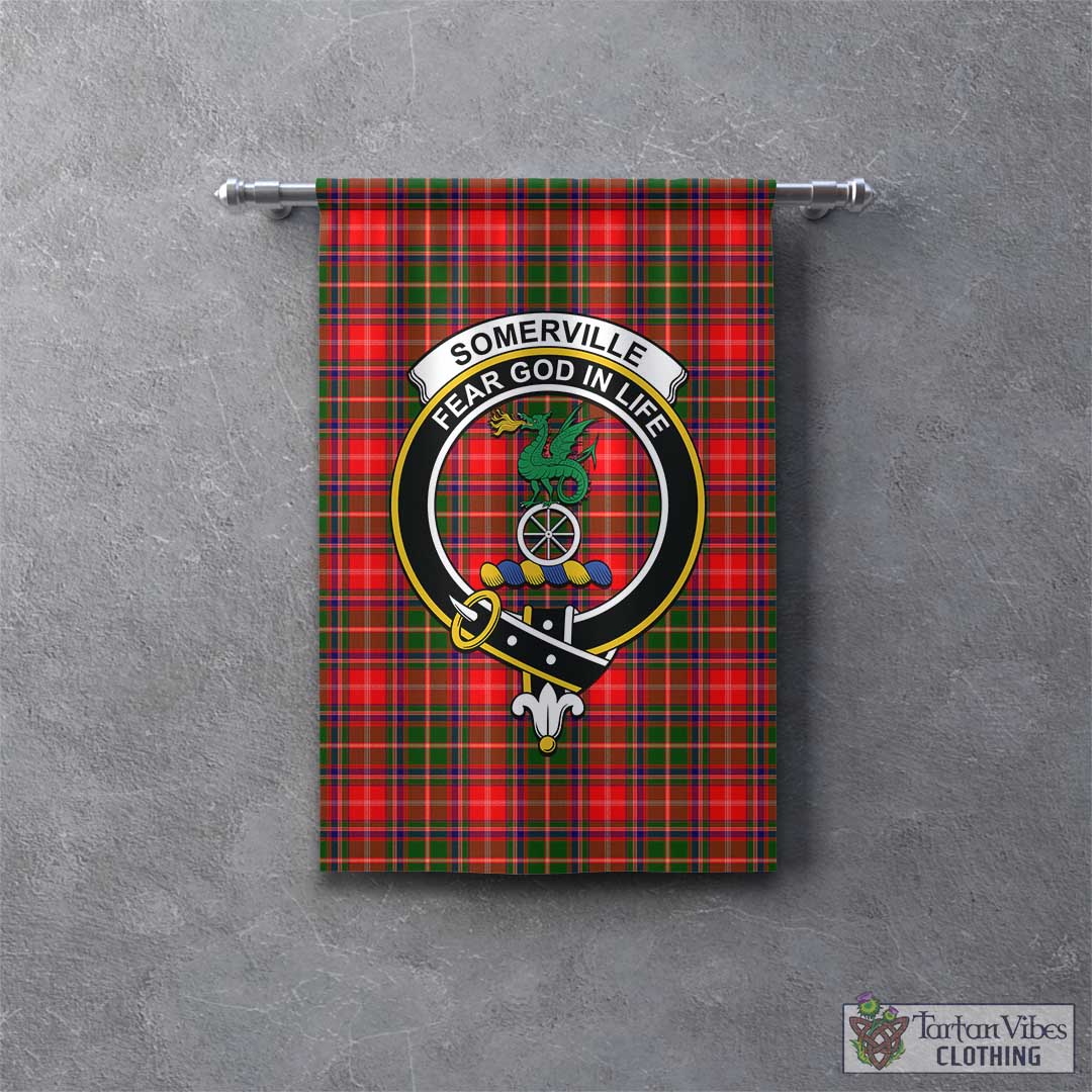 Tartan Vibes Clothing Somerville Modern Tartan Gonfalon, Tartan Banner with Family Crest