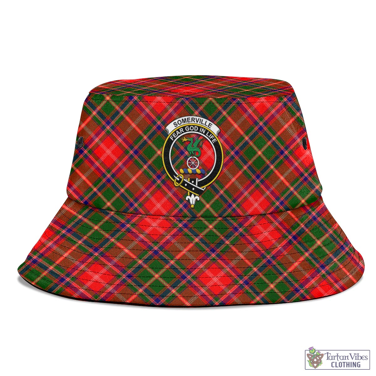 Tartan Vibes Clothing Somerville Modern Tartan Bucket Hat with Family Crest