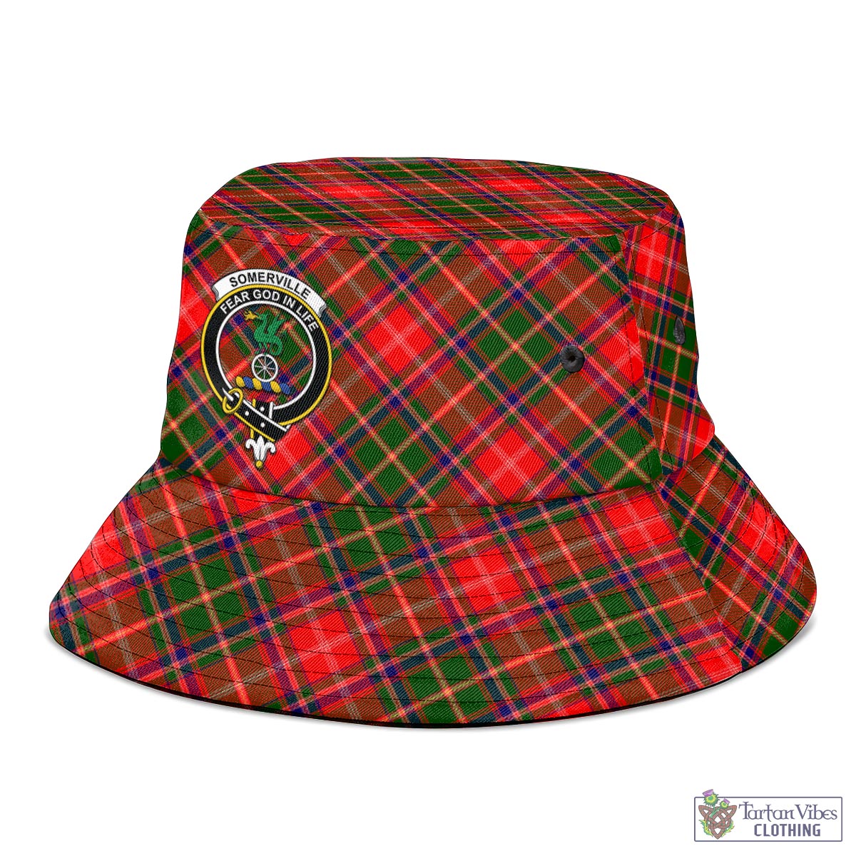 Tartan Vibes Clothing Somerville Modern Tartan Bucket Hat with Family Crest