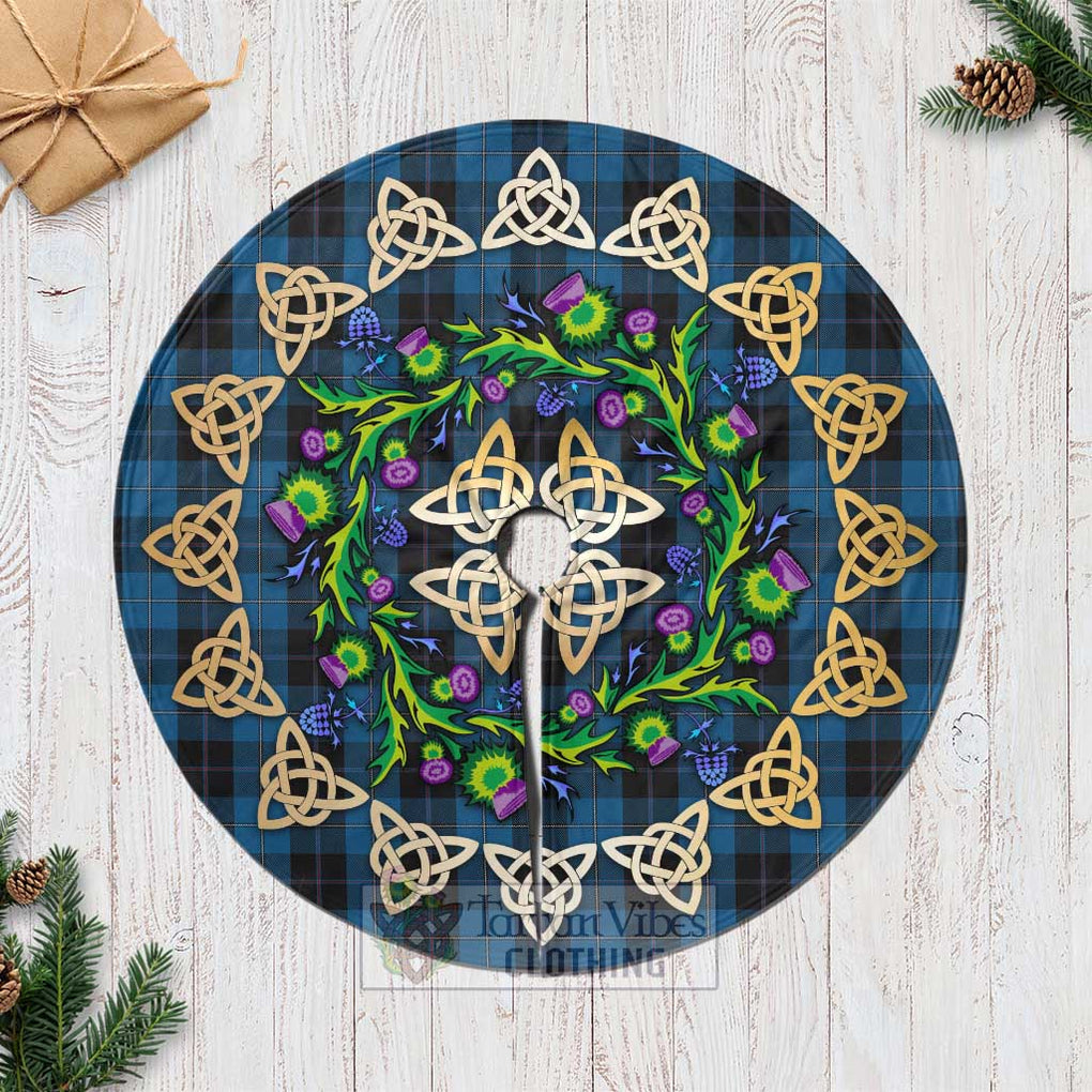 Sorbie Tartan Christmas Tree Skirt with Thistle Celtic Knot Style Casual Tree Skirts - Tartan Vibes Clothing