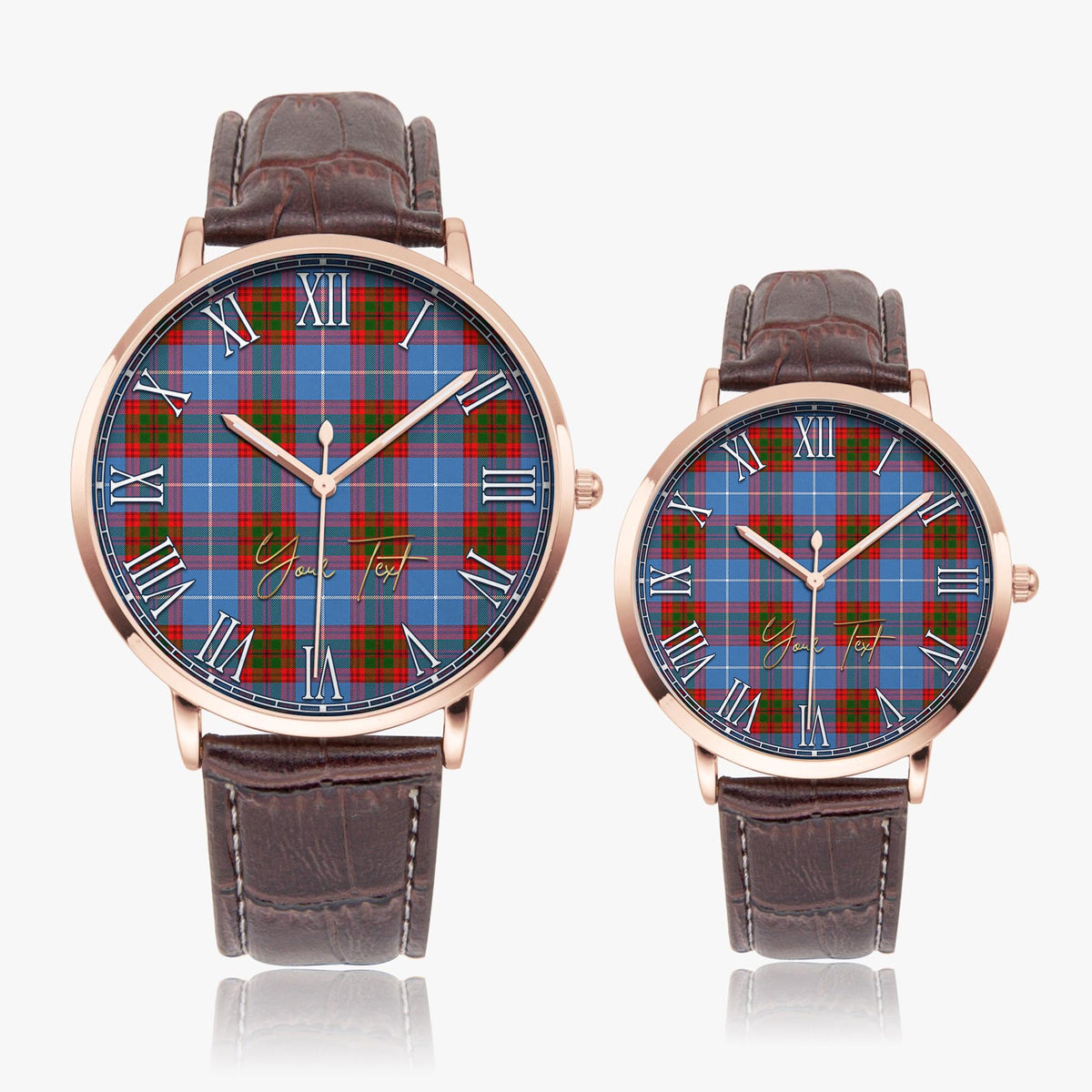 Spalding Tartan Personalized Your Text Leather Trap Quartz Watch - Tartan Vibes Clothing