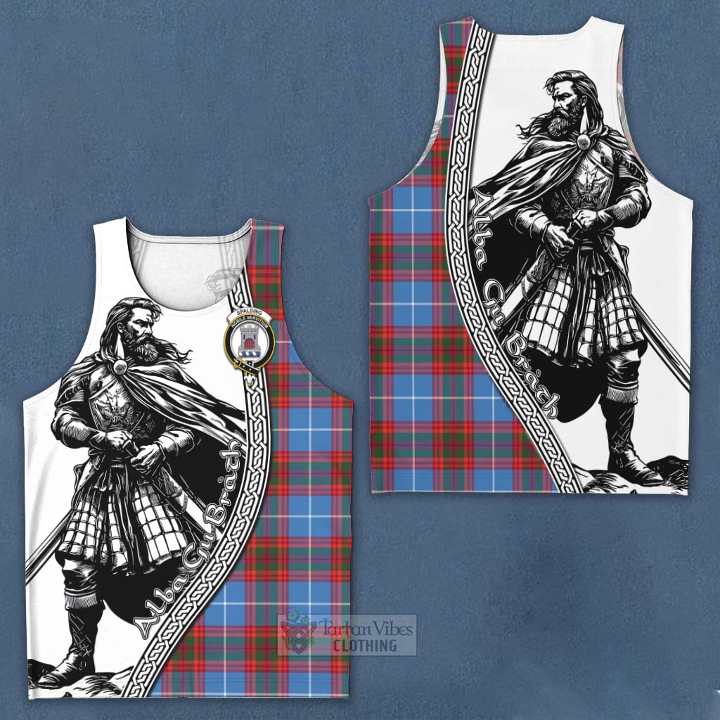 Spalding Tartan Clan Crest Men's Tank Top with Highlander Warrior Celtic Style Men - Tartan Vibes Clothing