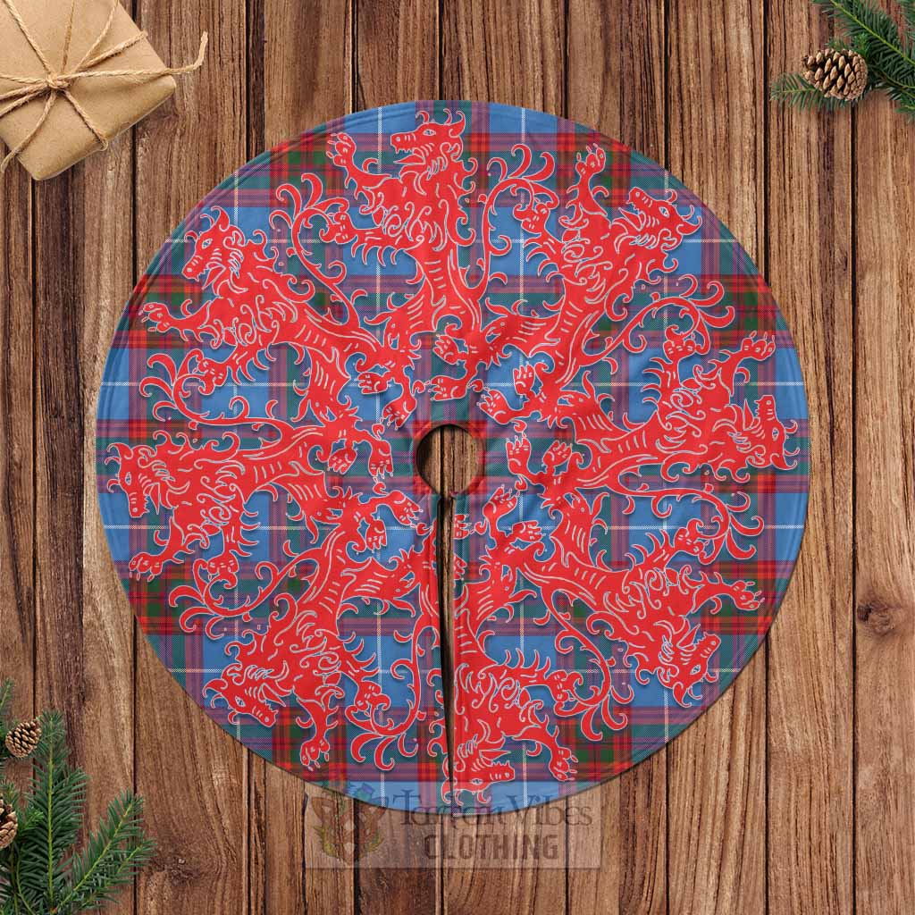 Spalding Tartan Christmas Tree Skirt Lion Rampant Style Casual Tree Skirts - Tartan Vibes Clothing