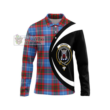 Spalding Tartan Long Sleeve Polo Shirt with Family Crest Circle Style Unisex - Tartan Vibes Clothing